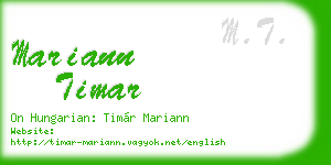 mariann timar business card